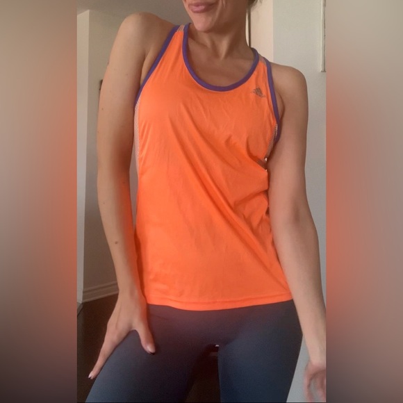 adidas Tops - Like new Adidas Orange Sleeveless Relaxed Tank Top